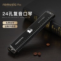 Romusic 正品口琴24孔复音男士儿童初学者乐器入门学生专业演奏级