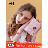 VANESSA HOGAN VH女包糖果小方包2023款菱格时尚单肩斜挎链条包生日礼物送女友 粉色