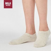 无印良品（無印良品 MUJI）女式 合脚直角 运动船袜 袜子 女袜DAF01A2A 米色 23-25cm