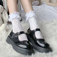 Fiton Ton FitonTon2双袜子女袜蕾丝花边jk中筒袜春夏季小腿袜Lolita日系镂空洛袜子