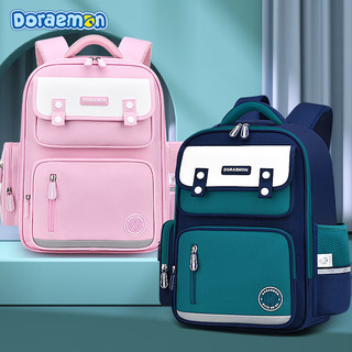 哆啦A梦（Doraemon）小学生书包一二三到六年级男童女童女孩儿童男生大容量新双肩背包 绿色大号（建议：3-6年级）