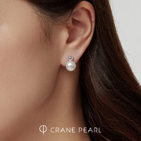 CRANE PEARL 蔻润珍珠 流年银淡水珍珠耳钉轻奢设计款高级感520送女友礼物耳饰