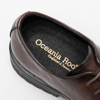 大洋洲袋鼠（OCEANIA ROO）皮鞋男士德比鞋系带正装鞋子夏季冲孔镂空透气商务休闲西装鞋婚鞋 棕色(冲孔) 39