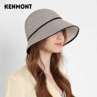 卡蒙（Kenmont）女士隔热草帽天然纸草透气遮阳凉帽夏天遮脸防晒km-6055
