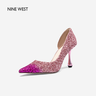 Nine West/玖熙高跟鞋女2023年夏季新款宴会礼服时髦渐变仙女凉鞋