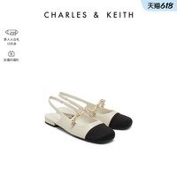 CHARLES & KEITH CHARLES&KEITH;新款CK1-70900382珠链绊带小香风凉鞋女