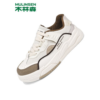 木林森（MULINSEN）女鞋网面透气厚底小白鞋休闲舒适学生板鞋 ST06