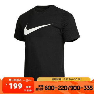 NIKE 耐克 Sportswear Swoosh 男子运动T恤 DC5095-010 黑色 XL