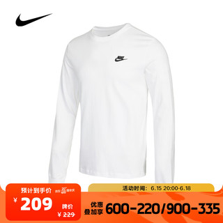 NIKE 耐克 男子AS M NSW CLUB TEE - LS长袖T恤AR5194-010 AR5194-100 XL