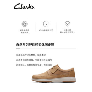 Clarks 其乐 男鞋英伦风低帮鞋舒适透气系带休闲皮鞋 深灰色 39.5