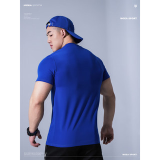 墨立方（MOEA）墨立方运动员系列刺绣款运动短袖t恤男士美式高端健身冷感体恤衫 M1U90950D白色 180/100A/XL