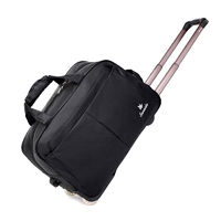 唯璇 带轮子的行李袋手提拉杆包短途旅行包学生行李包大容量女轻便登 黑色 小号