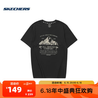 SKECHERS 斯凯奇 中性针织短袖T恤衫短袖衫 L223U052-0018 S