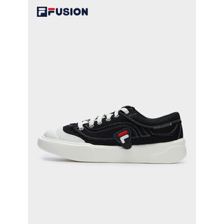 FILA FUSION斐乐潮牌CURVE女鞋帆布鞋2023夏季新款轻便滑板运动鞋透气 黑-BK 40