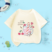 SNOOPY 史努比 儿童夏季新款2023女童舒适透气甜美可爱短袖纯棉T恤中大童装
