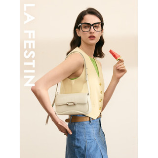 拉菲斯汀（La Festin）夏季包包女2023新款高级感单肩斜挎包女士小众百搭腋下包 621823 油蜡白