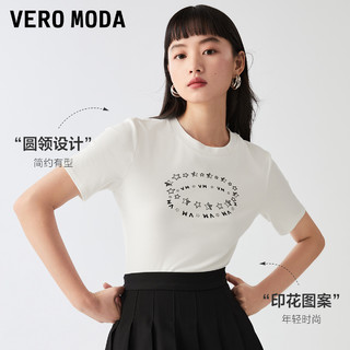 Vero ModaT恤女2023春夏新款圆领修身版型短袖休闲简约气质 S85本白色 XS