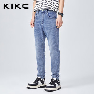 KIKC男装牛仔裤夏季新款修身舒适复古洗水亲肤时尚休闲经典百搭牛仔裤 蓝色 28
