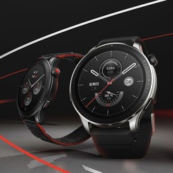 AMAZFIT 跃我 GTR 4 智能手表 46mm 黑色铝合金表壳 竞速灰尼龙表带（北斗、血压、GPS、血氧）