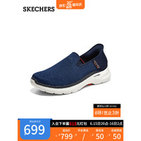 斯凯奇（Skechers）男士GO WALK第六代一脚蹬健步鞋894234 海军蓝色/橘色/NVOR 45