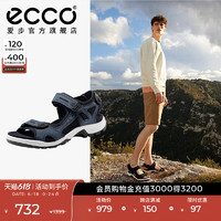 ECCO爱步防滑凉鞋男款夏季外穿魔术贴沙滩鞋 越野822174 黑色82217411001 45