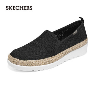 斯凯奇（Skechers）女子2023春新款轻质透气一脚蹬低帮鞋高回弹休闲鞋113990 黑色/BLK 40