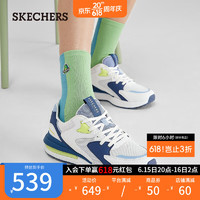 斯凯奇（Skechers）2023年春季新款女子厚底撞色板鞋百搭舒适运动鞋155442 白色/蓝色/WBL 41