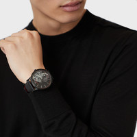 EMPORIO ARMANI Armani阿玛尼手表男士 全自动机械表黑色镂空时尚腕表正品AR60046