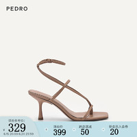 Pedro凉鞋23夏季新款女鞋交叉细绊带夹趾高跟凉鞋PW1-26760054 肉色 35