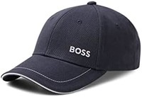 HUGO BOSS 男式 Cap-1 棉质斜纹布帽子，带有对比色徽标