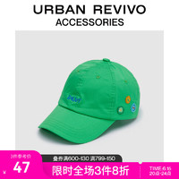 URBAN REVIVO2023夏季新款女士潮流撞色字母刺绣棒球帽UAWA32258 绿色 F