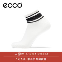 爱步（ECCO）鞋袜 休闲商务鞋袜舒适短筒低帮袜 复古动感9085515 亮白色/黑色908551590865 4346