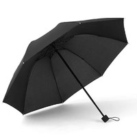 移动端：静闲居 手动雨伞男女折叠双人三折防风晴雨伞两用 8骨黑色