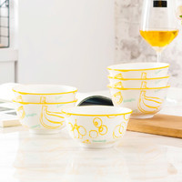 SONGFA 颂发 陶瓷饭碗 4.5英寸碗6只装 饭碗家用 碗 瓷碗餐具