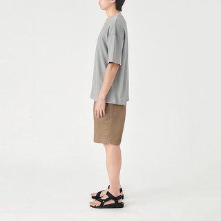 MUJI 無印良品 无印良品（MUJI）男式 凉感珠地网眼宽版T恤 ABA91C3S 灰色 L-XL