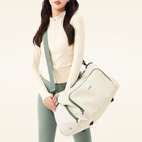 轻骑者手提旅行包女士大容量行李包休闲运动健身包干湿分离背包 1636白