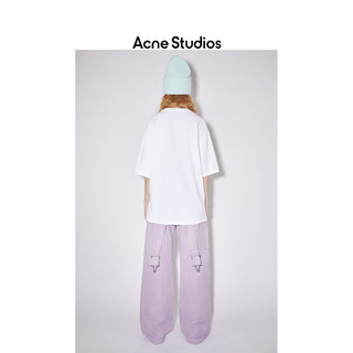 Acne Studios 男女同款Face表情笑脸饰片字母印花圆领短袖T恤CL0210 光白色 XXS