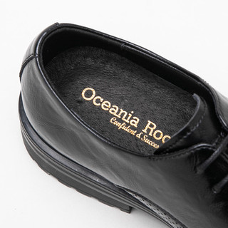 大洋洲袋鼠（OCEANIA ROO）皮鞋男士德比鞋系带正装鞋子夏季冲孔镂空透气商务休闲西装鞋婚鞋 黑色(冲孔) 41