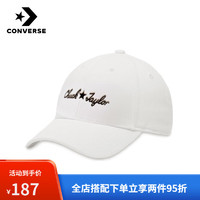 匡威（Converse）帽子2022秋季新款字母印花运动休闲棒球帽10024184 白色|10024184-A03 均码