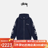 STUSSY 失乐园涂鸦印花连帽卫衣外套男女同款 23春季新款 NYX蓝色 L