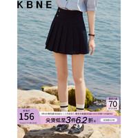 KBNE半身裙女短裙百褶裙 2023夏季高腰小个子 蓝色 XS