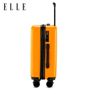 ELLE赫本猫联名法国行李箱女士拉杆箱时尚波普艺术旅行箱 黄色 20寸 可登机