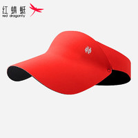 红蜻蜓（RED DRAGONFLY）防晒空顶帽子女款夏季一体成型防紫外线可折叠遮阳户外太阳帽 红色 帽围可调（40-60CM）