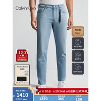 Calvin Klein Jeans23春夏男士织带吊袢高弹力合体楔形锥形牛仔裤J324125 1AA-牛仔浅蓝 34