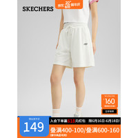 SKECHERS 斯凯奇 夏季白色运动短裤休闲百搭外穿透气健身跑步裤L223W094 棉花糖白/0074 M