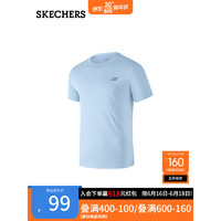 斯凯奇（Skechers）男子针织运动短袖吸湿健身T恤衫P223M125 羊绒蓝/00F5 S