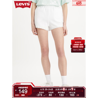 Levi's李维斯23夏季新品女士宽松运动休闲短裤A6075-0000 白色 S