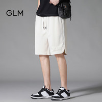 GLM森马集团品牌短裤男夏季薄款潮流百搭运动跑步五分裤 米白色 XL