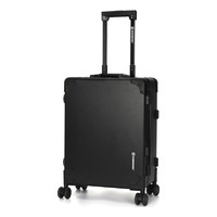 SUISSEWIN高端拉杆箱铝镁合金行李箱高颜值商务旅行箱商旅登机箱TSA密码箱 黑色 20英寸