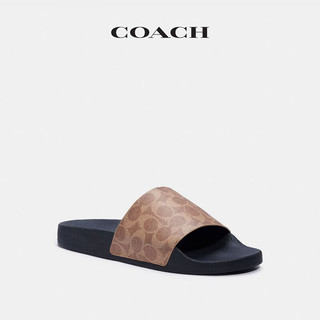 COACH/拖鞋 棕黄色经典标志 8